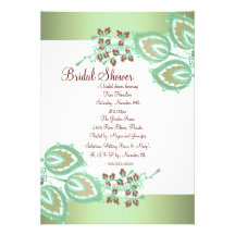 Green & Red Spring Bridal Shower Invitation