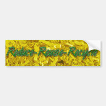 Green Reduce-Reuse-Recycle Bumper Stickers
