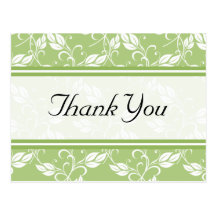 Green Regency Thank You Postcards