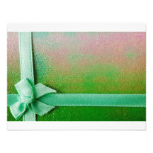 Green ribbon background custom invites