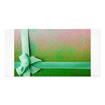 Green ribbon background photo cards