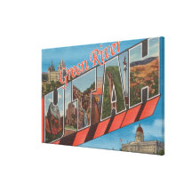 Green River, Utah - Large Letter Scenes Canvas Print