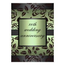 Green Rose wedding anniversary Invitation