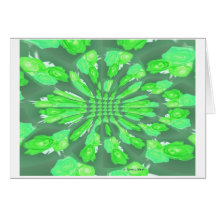 Green Roses Pattern Greeting Cards