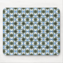 Green Round Bushes Grid Mouse Pads