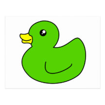 Green Rubber Duck Postcards