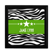 Green Sassy Star Zebra Gift Box