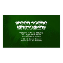 green scene landscaping business card
