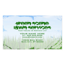 green scene lawn services business card