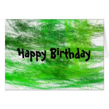 Green Scribbles Happy Birthday Card