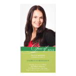 Green script class of graduation announcement customized photo card