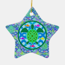 Green Sea Turtle Star Ornament