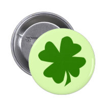 Green shamrock four leaf clover lucky St Patrick's buttons