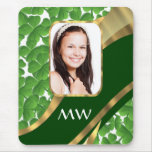 Green shamrock photo background mousepads