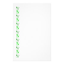 Green Shamrocks Pattern Stationery