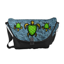 Green Shell Turtle Messenger Bag messenger bags