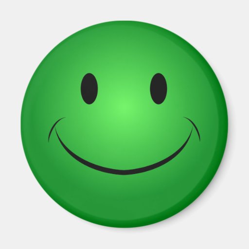 Green Smiley Face Magnet