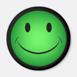 Green Smiley Face Magnet