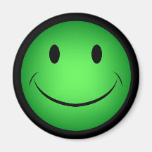 Green Smiley Face Magnet