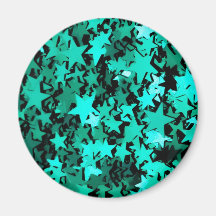 Green Sparkly Stars Magnets