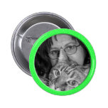 green speckles frame pinback button