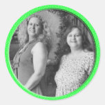 green speckles frame round stickers