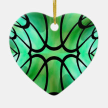 Green Stained Glass Fractal Ornament