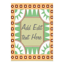 Green Stars Scrolls Invite Card