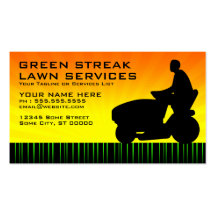 green streak lawn services business card templates
