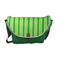 Green Stripe Rickshaw Messenger Bag