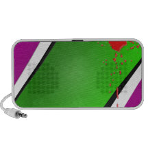 Green Stripe with splatter iPod Speaker