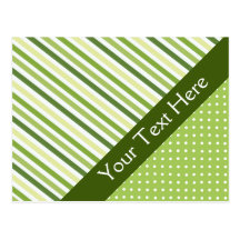 Green Stripes and Polka Dots Postcards