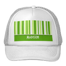 Green Stripes; Cute Mesh Hats