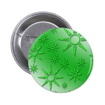 Green suns seamless pattern pinback button