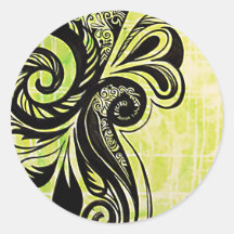 Green Swirl Sticker
