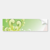 Green Swirls Bumper Stickers