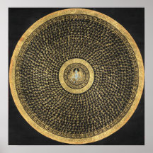 Green Tara Mandala Thangka Poster