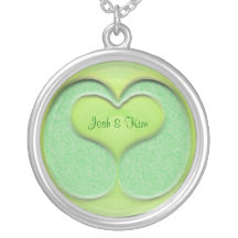 Green Teardrop Heart Necklace