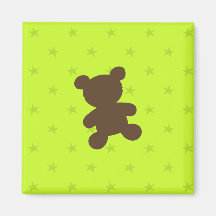 Green Teddy Bear Magnet