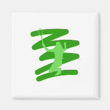 Green Tennis Guy Magnets