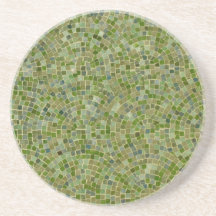 green tiles beverage coasters