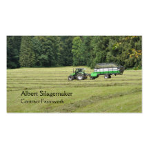 Green tractor trailer business card