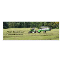 Green tractor trailer business card