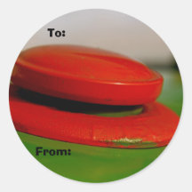Green Tractor with Red Cap Christmas Gift Tag Stickers
