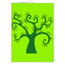 Green Tree graphic causes environment fairytale Greeting Cards