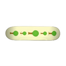 Green Tree. On cream background. Skateboard Decks