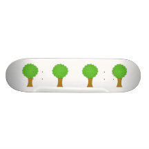 Green Tree. On white background. Skate Boards