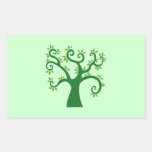 Green Tree Rectangular Stickers