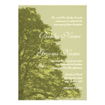 Green Tree Wedding Invitation