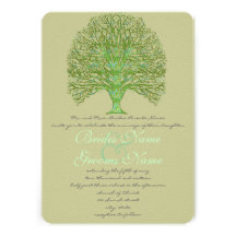 Green Tree Wedding Invitation